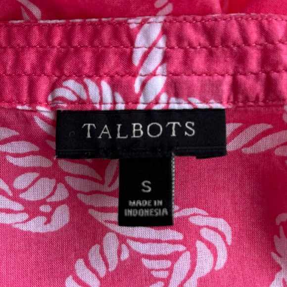 •Talbots• Lightweight Salmon/White Popover Top - Size Small - Picture 2 of 8